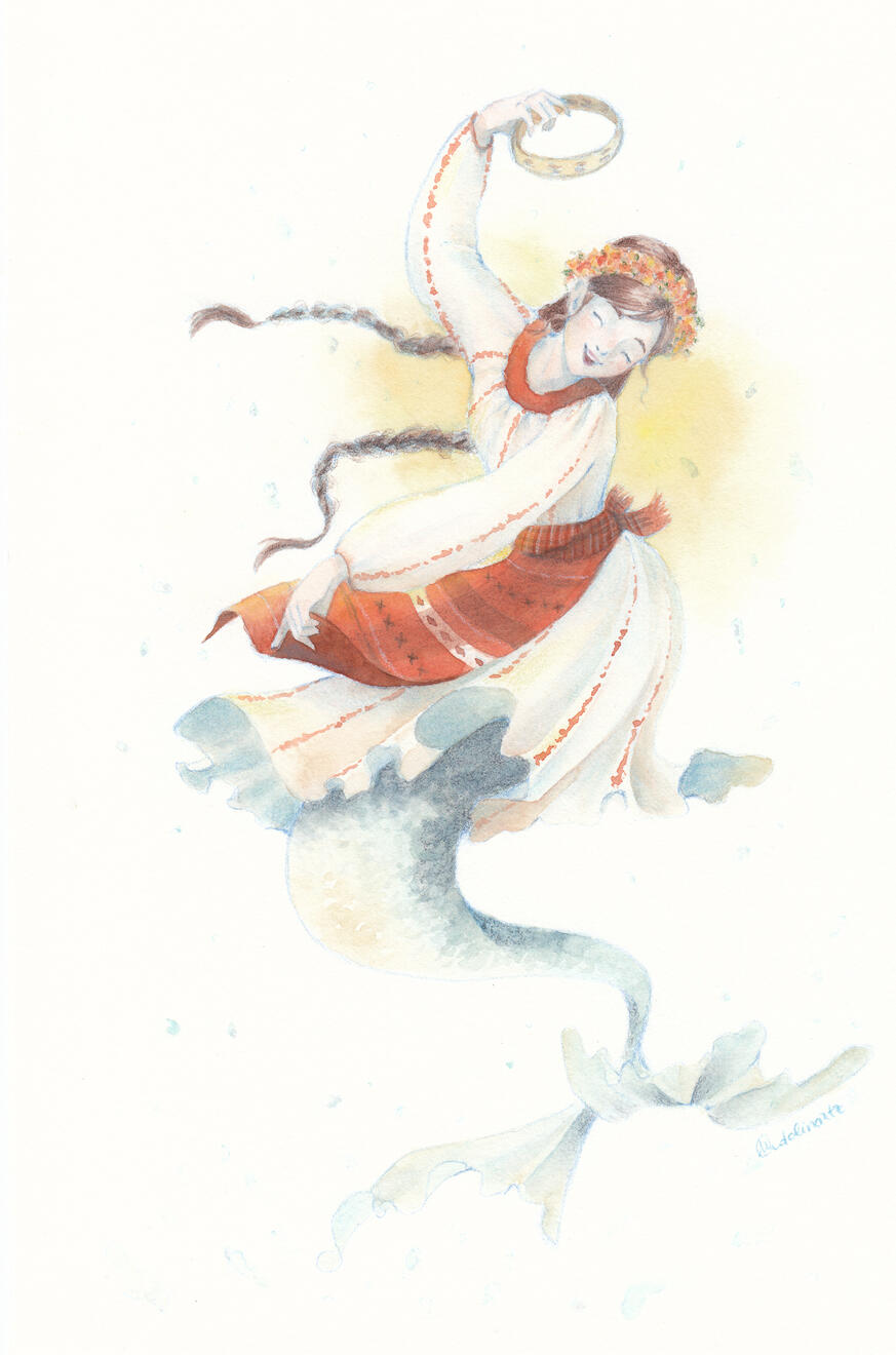 ethnic, watercolor + digital